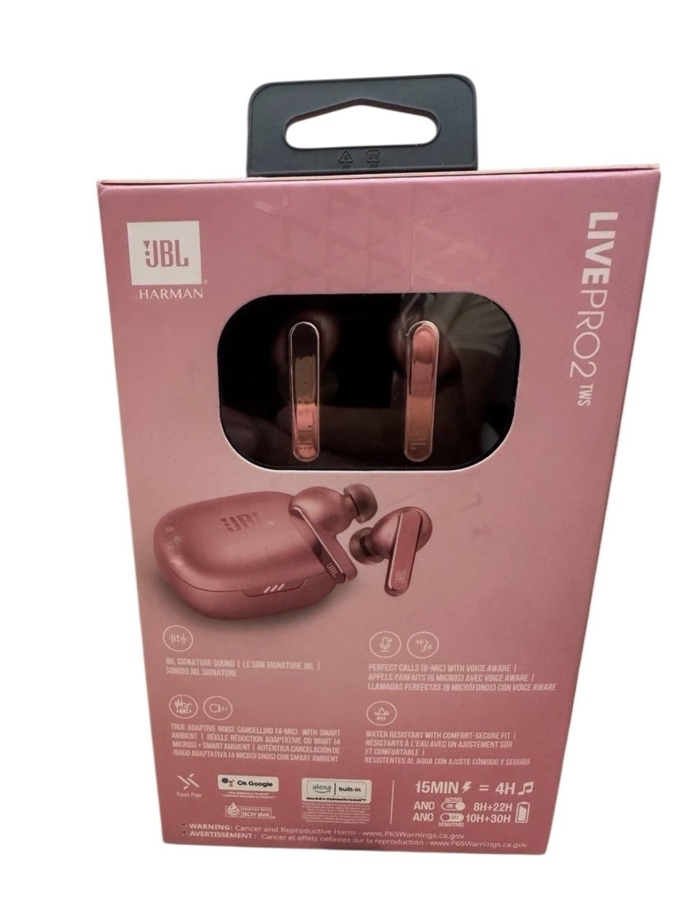 JBL Live Pro 2 TWS True Wireless Noise Cancelling Earbuds - Rose Pink